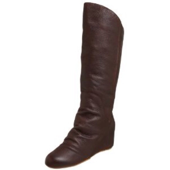 80%20 Jackie hidden wedge leather brown boots 7