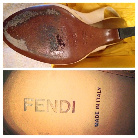 Fendi buttercup leather wedge sandals - Picture 3 of 3