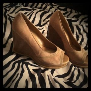 Tan Suede Wedges