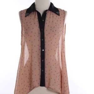Shear mocha tunic top