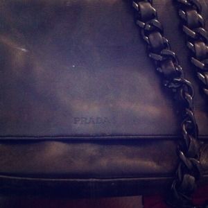 ⛔⛔Vintage Prada side bag. Black leather.