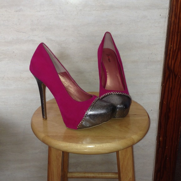 Pink and silver pumps