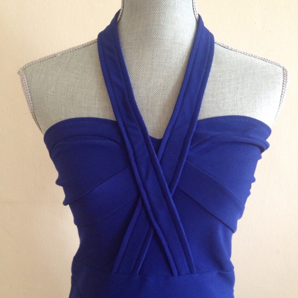 SOLD Sexy Blue Cocktail bandage Dress - Picture 2 of 4