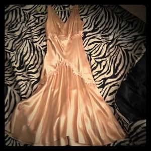 Gold silk dress