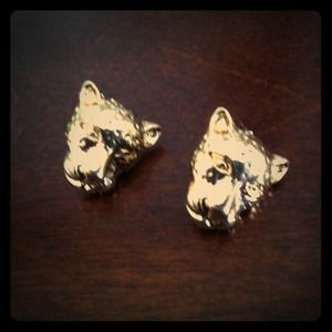 Gold jaguar earrings