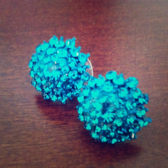 Aqua blue Swarovski earrings