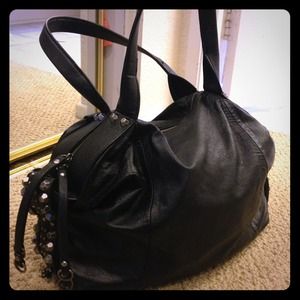 SOLD - BCBG Black Leather Studded Purse W/Tags!