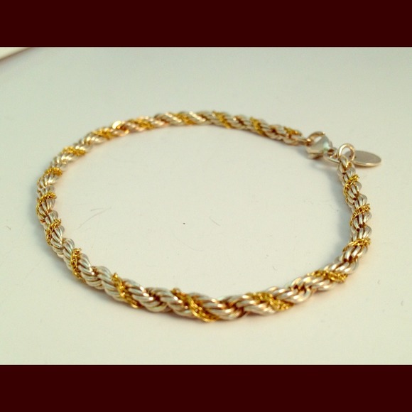 Tiffany bracelet sterling silver with 18k gold