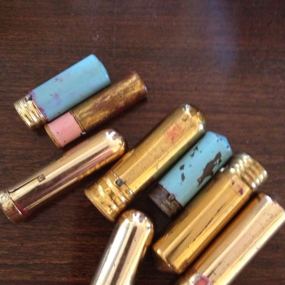 Vintage lipsticks metal case