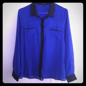 NWOT Royal blue sheer blouse
