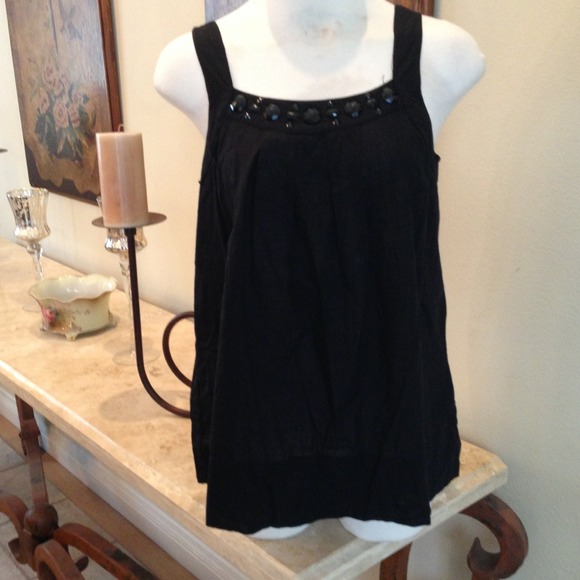 Black linen blouse