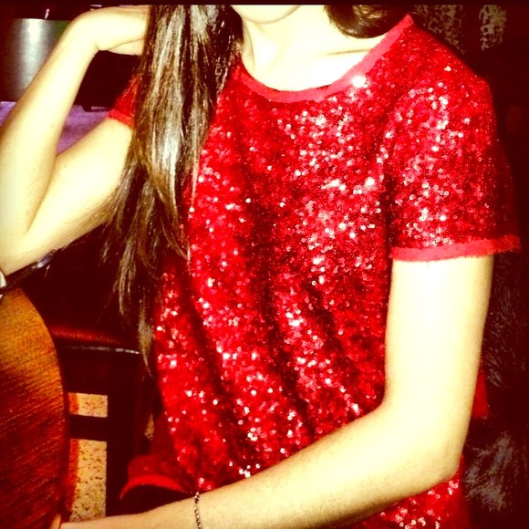 ❤️reduced❤️Red Sequin Top by Zadig & Voltaire