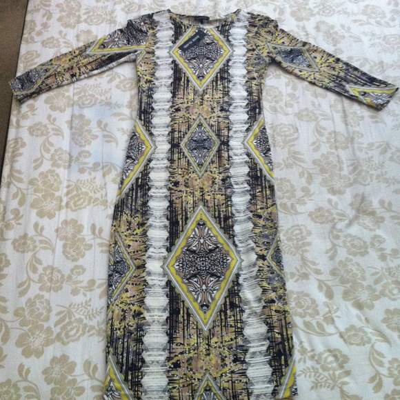 River Island Lime Print Midi Dress