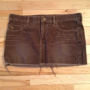 Abercrombie Corduroy Chocolate Brown Skirt size 8