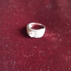 ❤Last SALE❤Stamped silver ring w/cz pave stones 💫