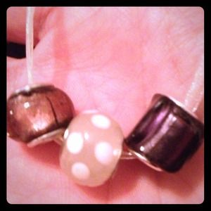 Three beads, Pandora style.