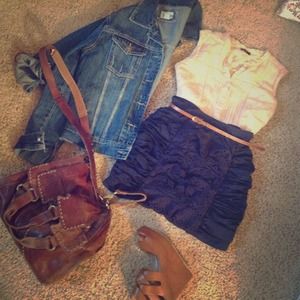 Ruffled high waisted skirt or top