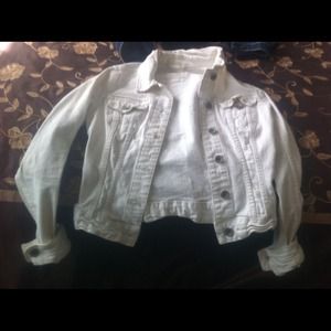 H&M white jean jacket