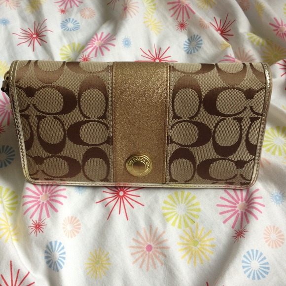 Used Gold Coach wallet