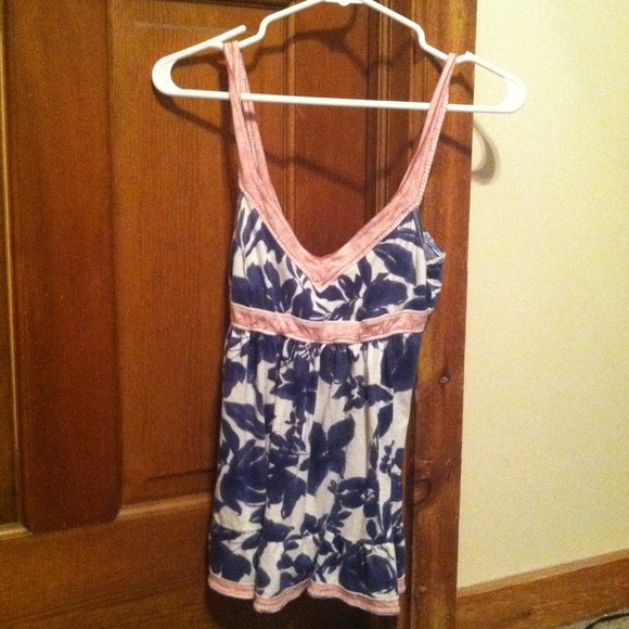 Hollister blue and pink tank top
