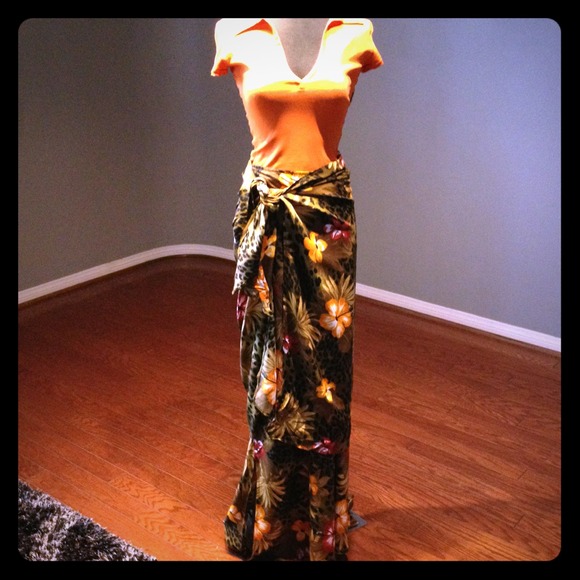 Long Maxi Animal Print Skirt