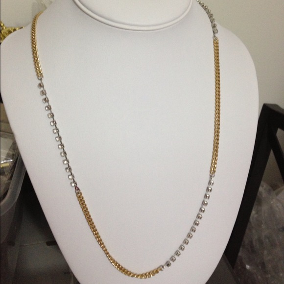 BCBG Diamond Chain Gold Necklace NWT - Picture 2 of 4
