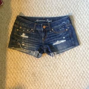 Medium denim American Eagle cutoff shorts Size 00
