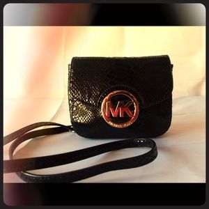 Authentic Black Michael Kors Snake Skin
