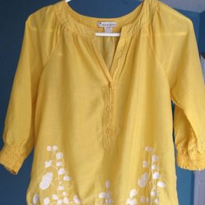 Spring yellow peasant top forever 21