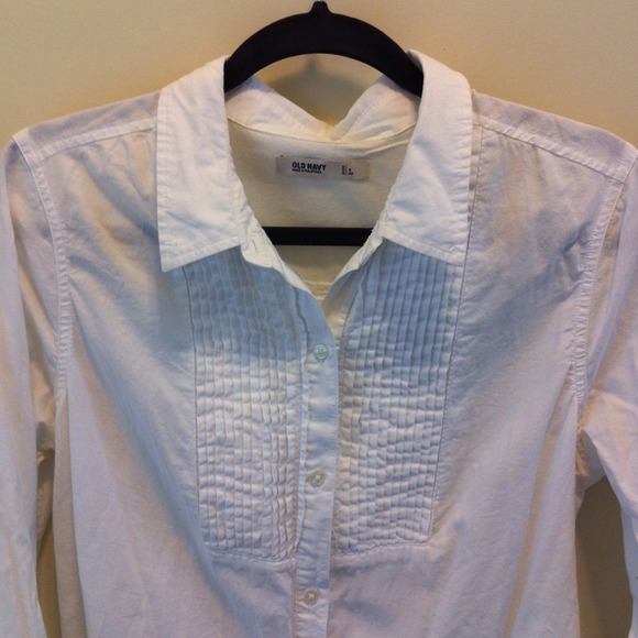 .:BUNDLED:. Old Navy white tuxedo button-down - Picture 2 of 2