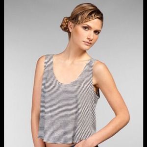 💋⬇Striped "Yoko Linen" Low Back Tank Hi-Lo