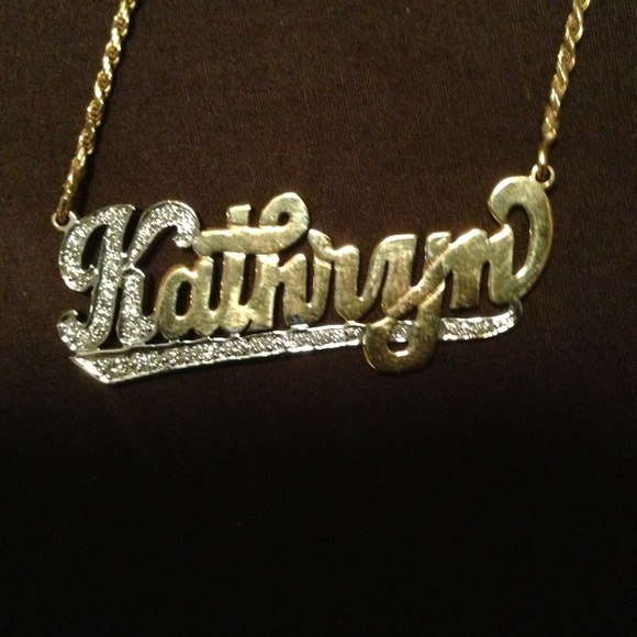 REDUCED Gold name necklace with Diamonds