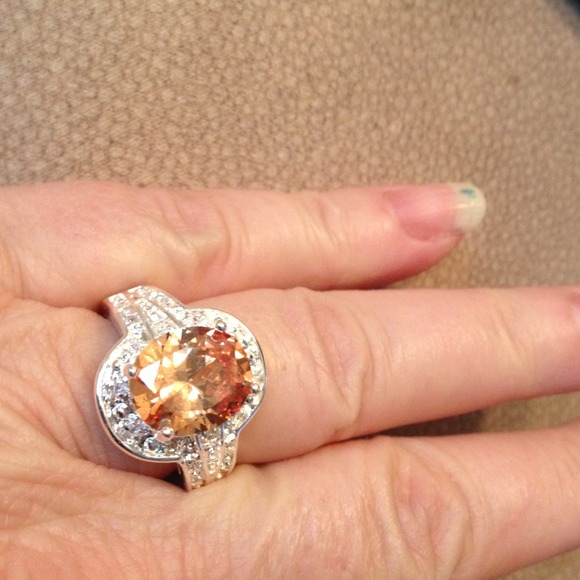 Size 8 Lab Created Morganite ring