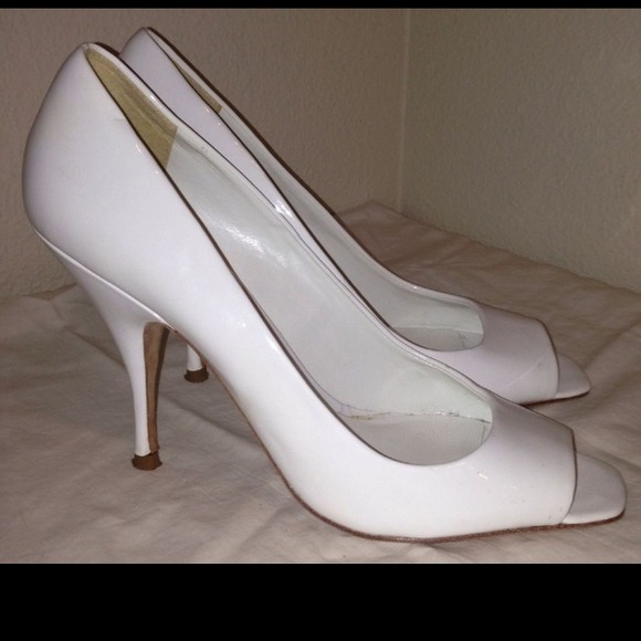 Aldo White Patent Peep Toe Pumps Heels 39 9