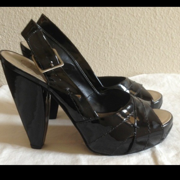Jessica Simpson Chunky Platform Patent Heels 8.5