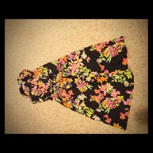 Black and floral print button up dress