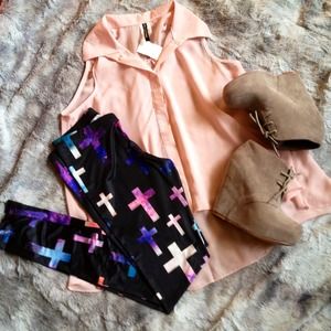 Galaxy cross leggings