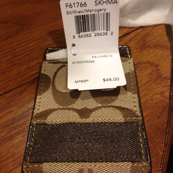 Authentic Coach Mahogany ID Lanyard