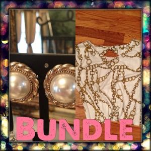 Bundle /top & earrings/
