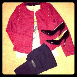 Tweed-like blazer with studs ❤