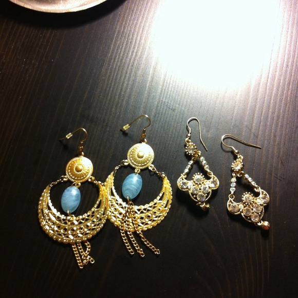 Bundle - 2 "Gold" Chandelier Style Earrings