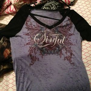 Sinful 3/4 length sleeve tee shirt