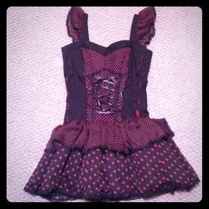 ✋TRADED✋ Black and red polka dot dress