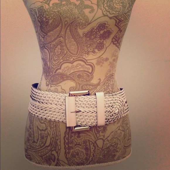 White leather belt