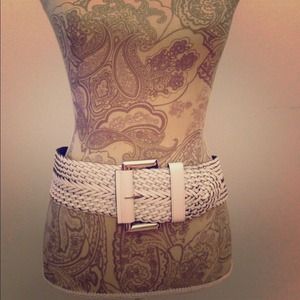 White leather belt