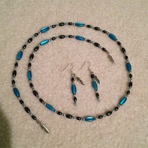 Magnetic earrings & bracelet/ necklace set.
