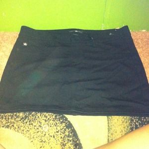 Black stretch mini skirt