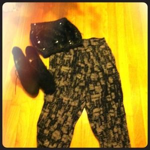 Reserved ✂✂Black and Grey Harem Cropped Pants