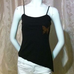 Dark brown with butterfly design