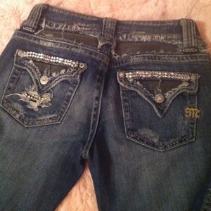 Miss Me Boot Cut Jeans with Crystals
